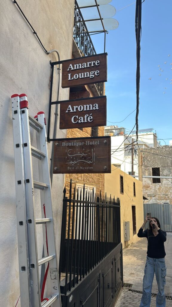 Wooden café signage with dimensional lettering produced by SHARK