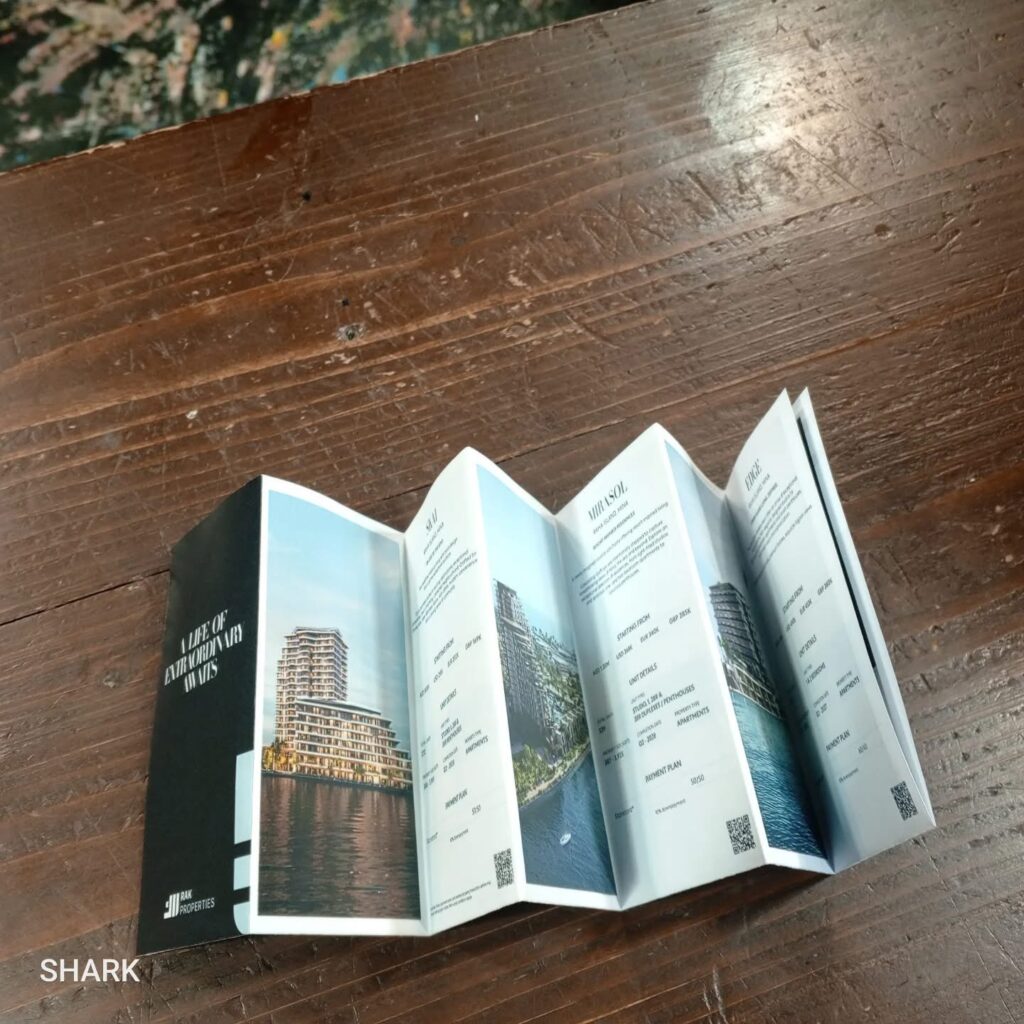 Folded printed brochure