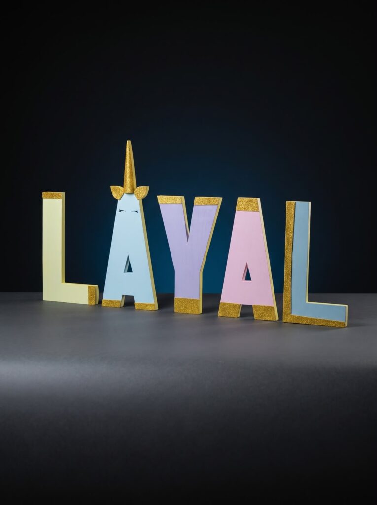 Personalized foam board lettering fabricated by SHARK.