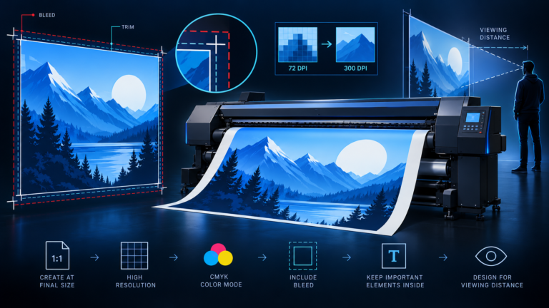 Custom explanatory illustration for How to Prepare Artwork for Large-Format Printing
