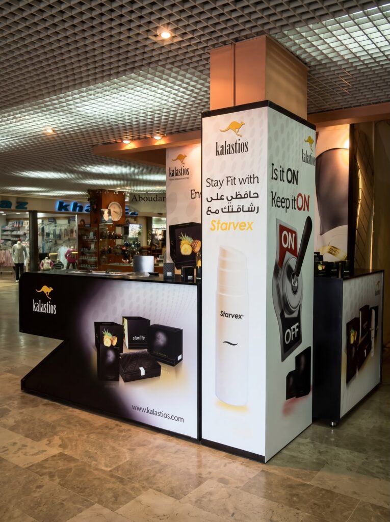 Kalastios retail activation and branded display produced by SHARK