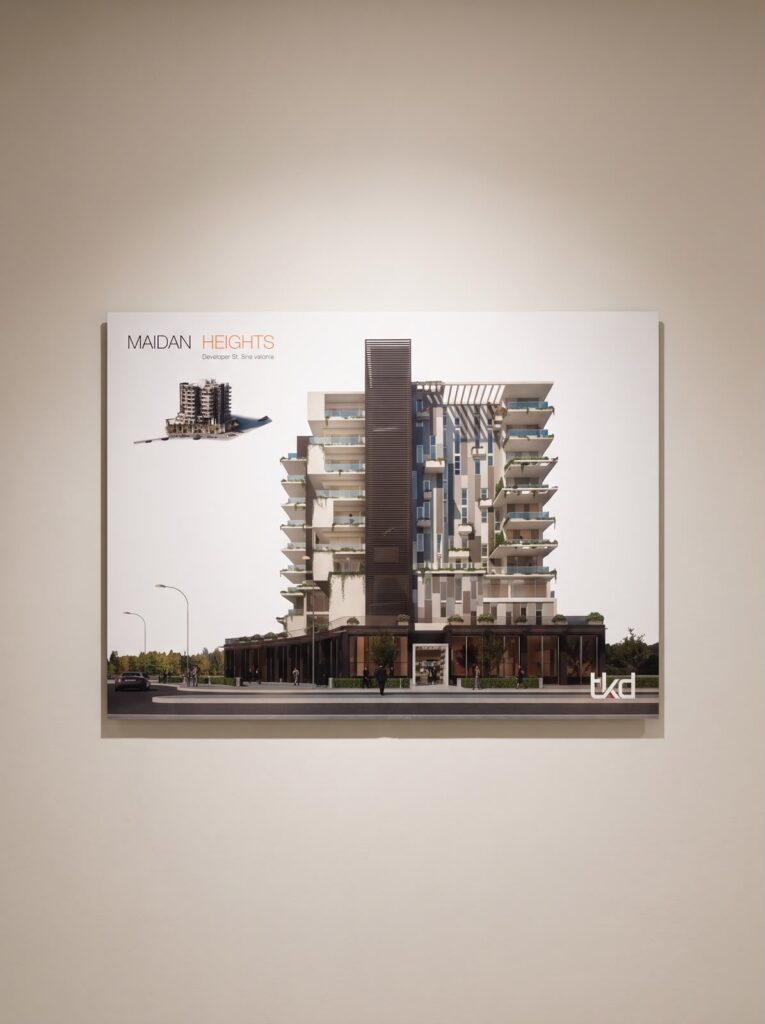 Printed architectural presentation board mounted on wood by SHARK