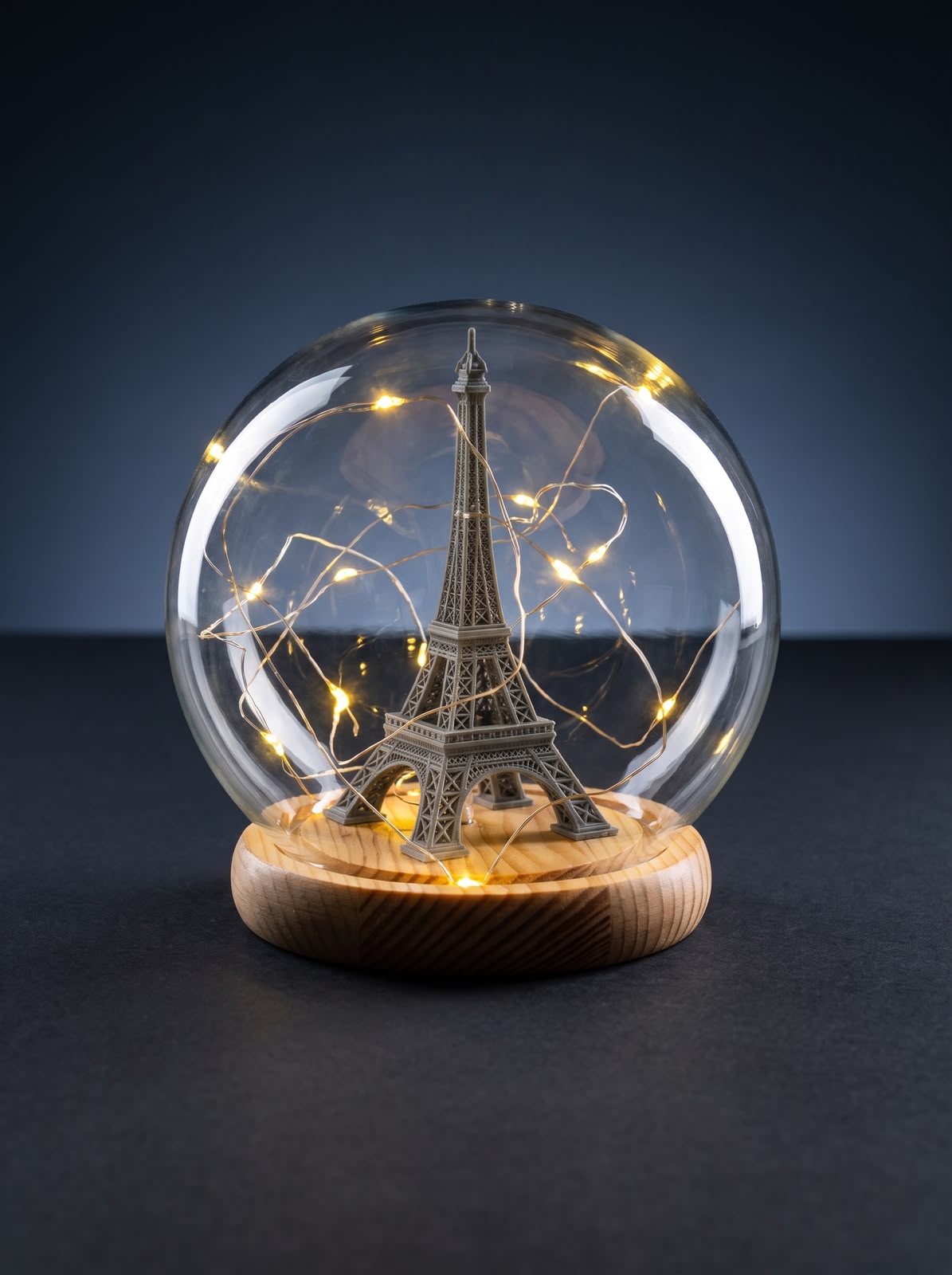 Personalized Eiffel Tower illuminated dome gift by SHARK