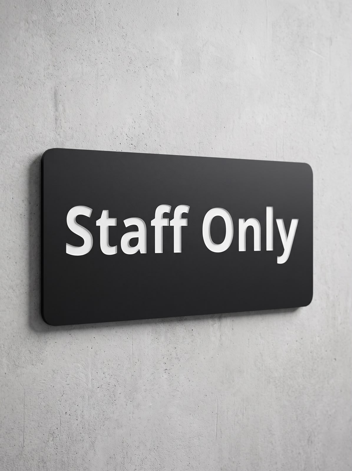 Staff Only office sign installed on wall by SHARK