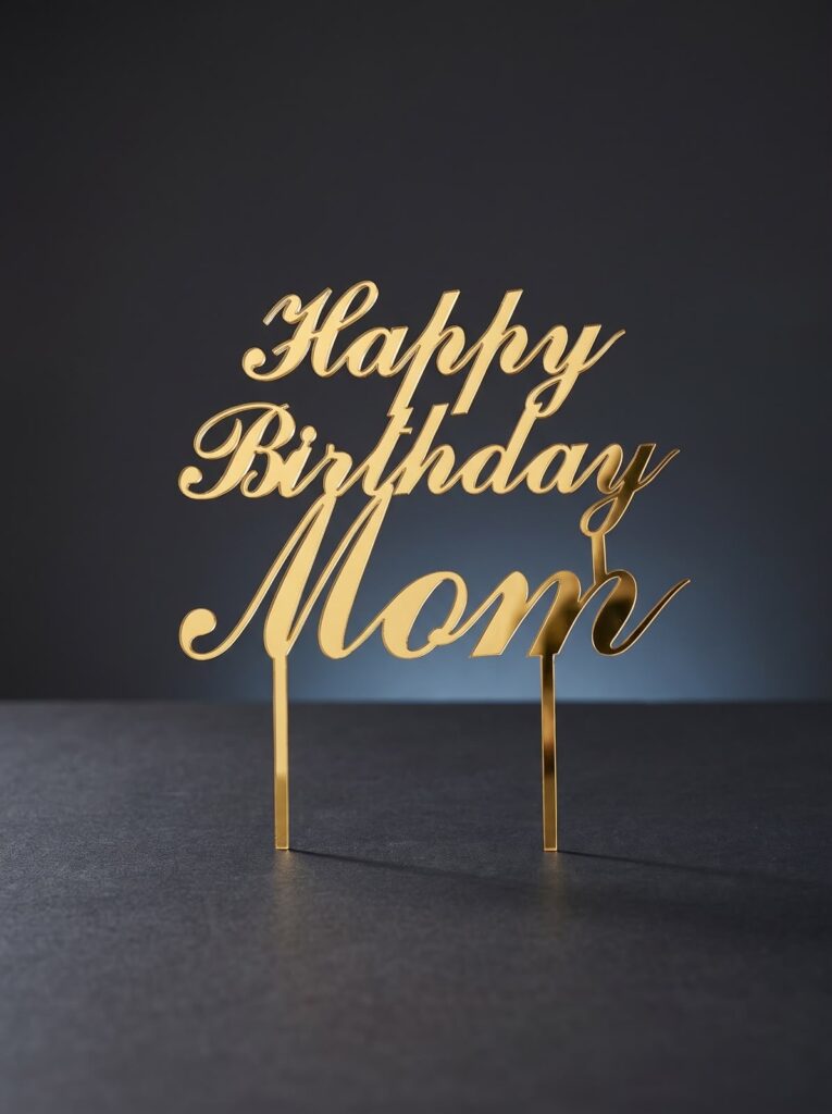 Custom laser-cut acrylic cake topper produced by SHARK.