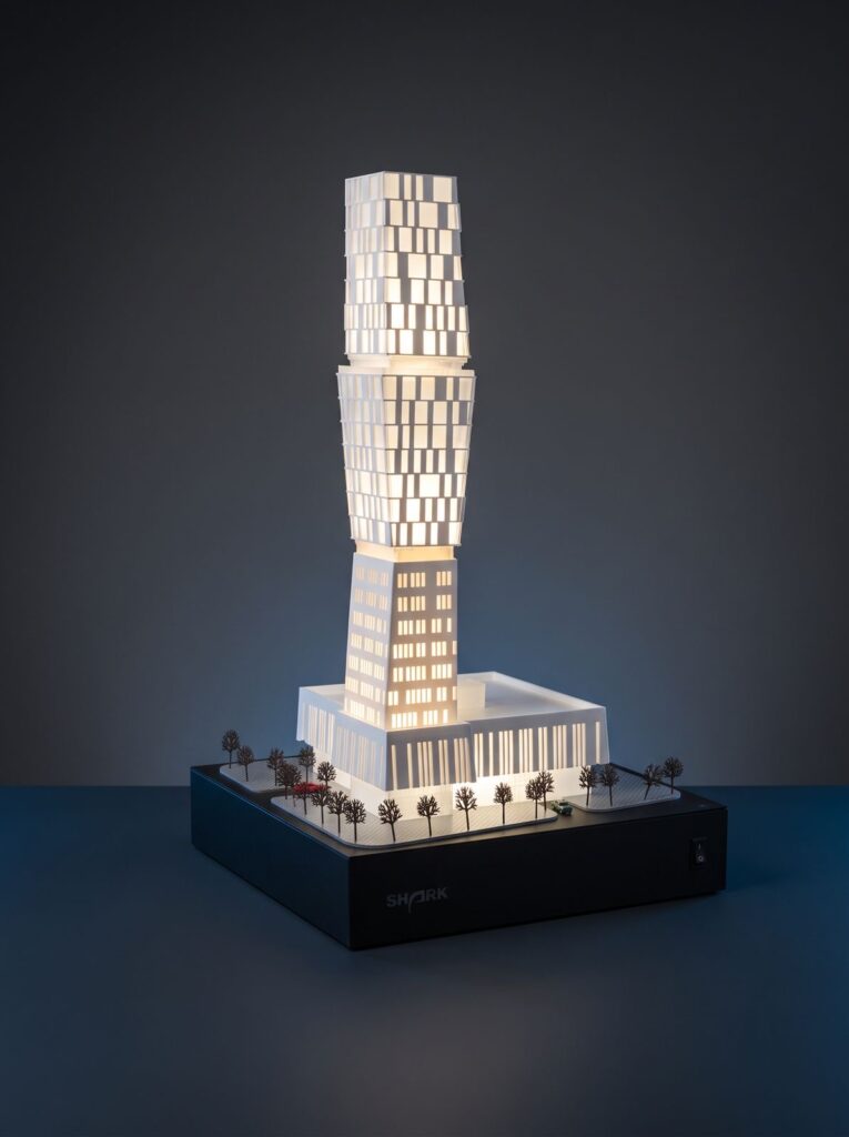 Illuminated architectural scale model of Othman Tower produced by SHARK.