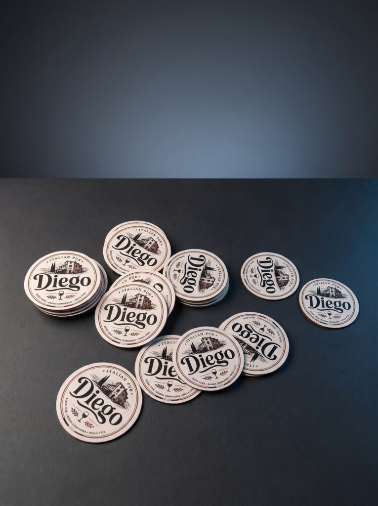 Personalized custom coasters produced by SHARK.