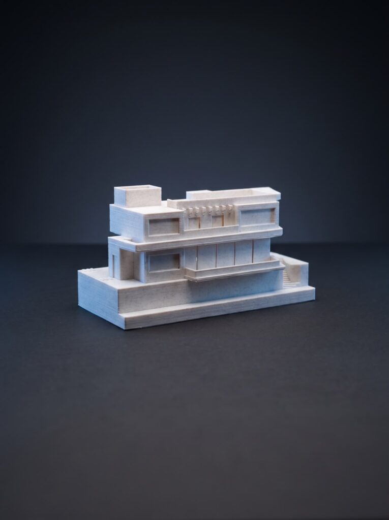 3D printed small building architectural model produced by SHARK.